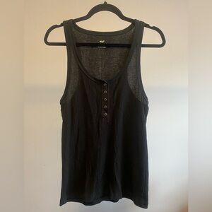 Aerie Henley tank top in black. Size large.
